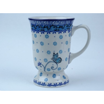 Bunzlau mok op voet 240 ml. * 243-2008 vlinder *