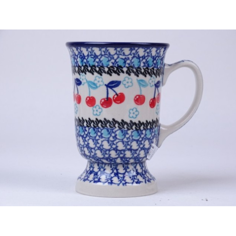 Bunzlau mok op voet 240 ml. * 243-2701 kersen *