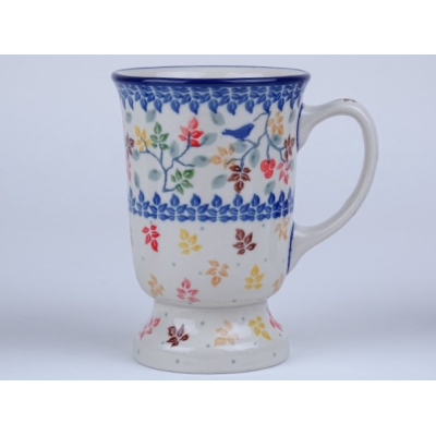 Bunzlau mok op voet 240 ml. * 243-3208 vogeltjes * Bunzlau mok op voet 240 ml. * 243-3208 vogeltjes *