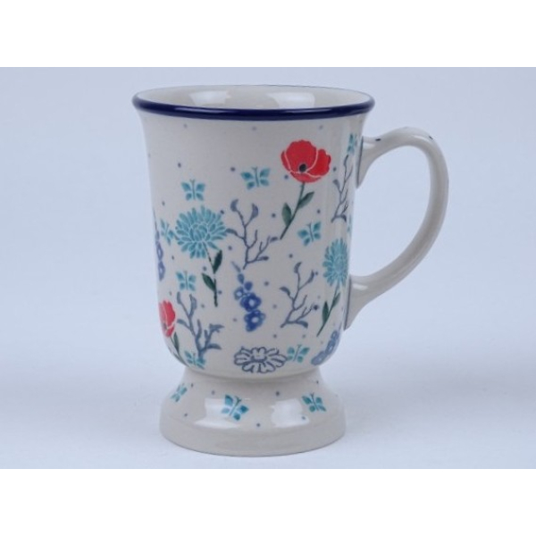 Bunzlau mok op voet 240 ml. * 243-2887 klaproos *