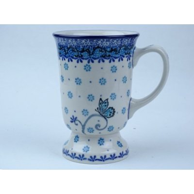 Bunzlau mok op voet 240 ml. * 243-2008 vlinder *
