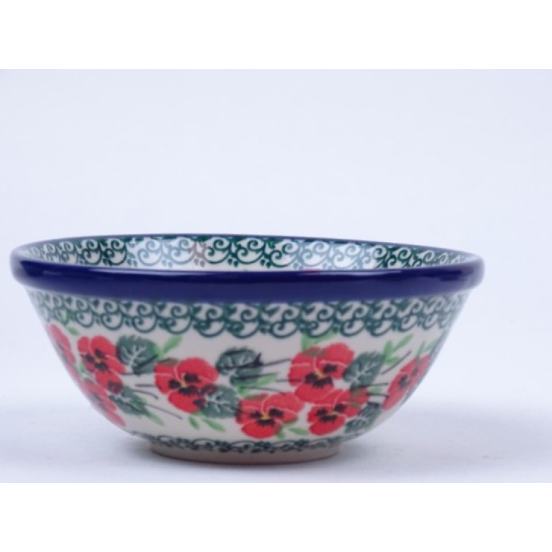 Bunzlau kom/ nest schaal 12,5 cm.  * 556-2538 rode viooltjes *