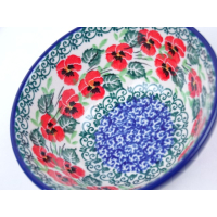 Bunzlau kom/ nest schaal 12,5 cm.  * 556-2538 rode viooltjes *