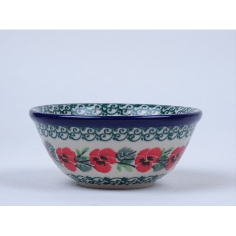 Bunzlau kom/ nestschaaltje 10 cm. * 558-2538 rode viooltjes *