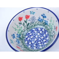 Bunzlau kom/ nestschaaltje 10 cm. * 558-2903 r. tulpjes *