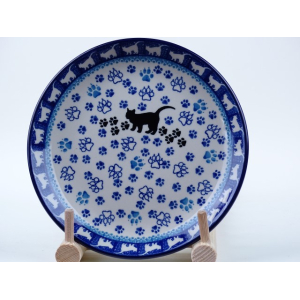 Bunzlau ontbijtbord kat  20 cm.* 086 -1771 z.kat *