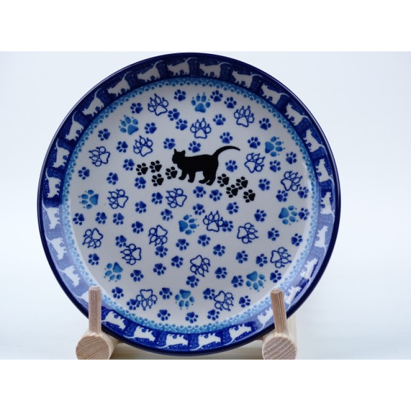 Bunzlau ontbijtbord kat  20 cm.* 086 -1771 z.kat *
