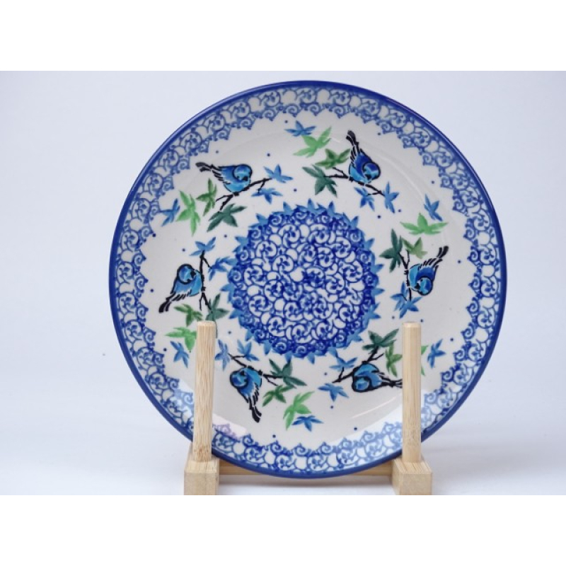 Bunzlau ontbijtbord 20 cm   * 086-3235 vogeltjes *
