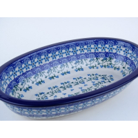 Bunzlau ovenschaal ovaal 28 cm. met rand maat L. * 203-1821 *