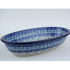 Bunzlau ovenschaal ovaal 28 cm. met rand maat L. * 203-1821 *