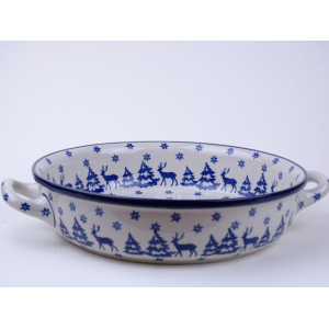 Bunzlau ovenschaal met handvat, 31 cm. breed  * 420-1931 rudolf *