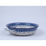 Bunzlau ovenschaal met handvat 26 cm. breed  * 419-2008 vlinder *