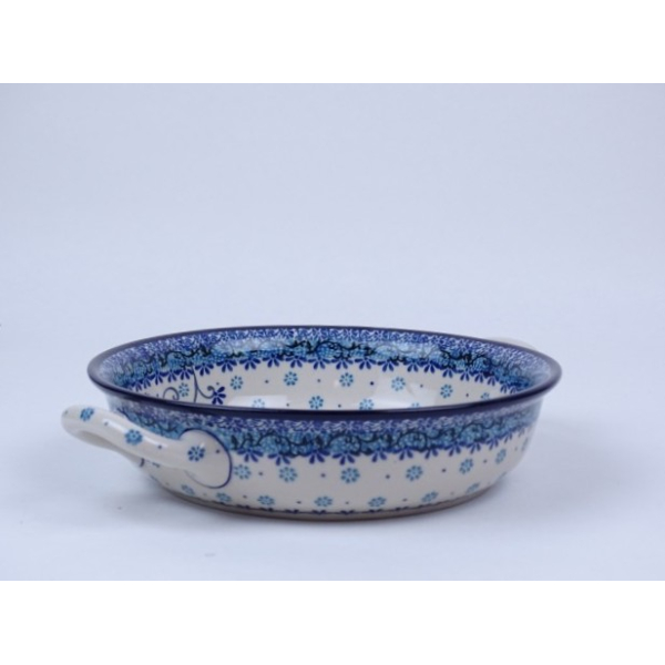 Bunzlau ovenschaal met handvat 26 cm. breed  * 419-2008 vlinder *