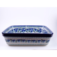 Bunzlau ovenschaal vierkant 27 cm. * 431-2273 viooltjes *