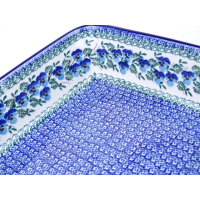 Bunzlau ovenschaal vierkant 27 cm. * 431-2273 viooltjes *