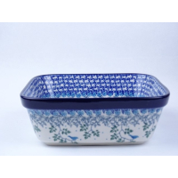 Bunzlau ovenschaal vierkant 20 cm. * 430-2830 vogeltje *