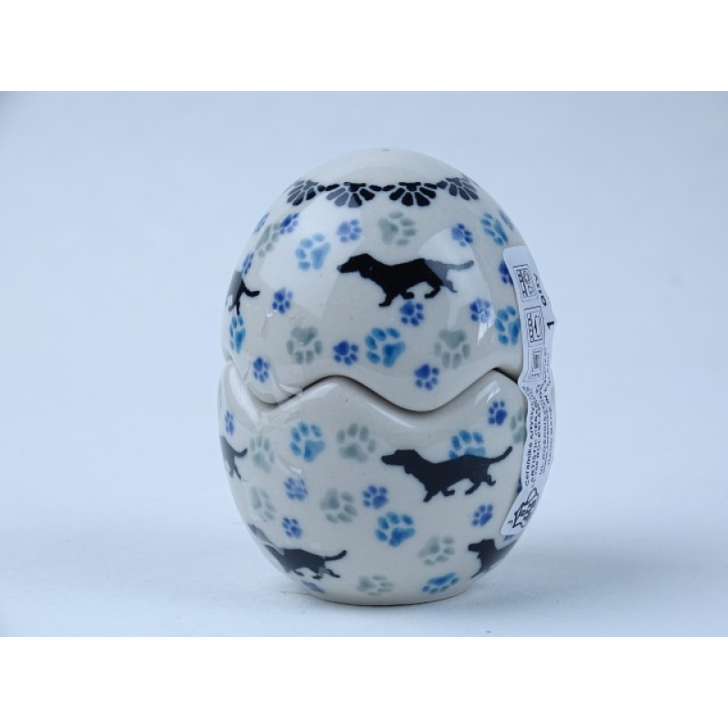 Bunzlau peper & zout vaatje 8 cm. * C46-2151 teckel *