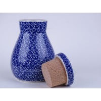 Bunzlau voorraadpot met kurken deksel  * E29-2396 *