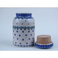 Bunzlau voorraadpot met kurken deksel  1 liter. * E30-1982 *