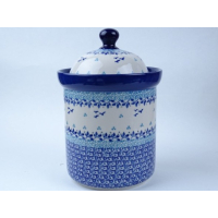 Bunzlau voorraadpot 21 cm hoog. Maat L. * 492-2786 vogel *