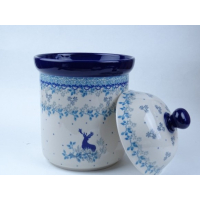 Bunzlau voorraadpot 21 cm hoog. Maat L. * 492-2858 hert *