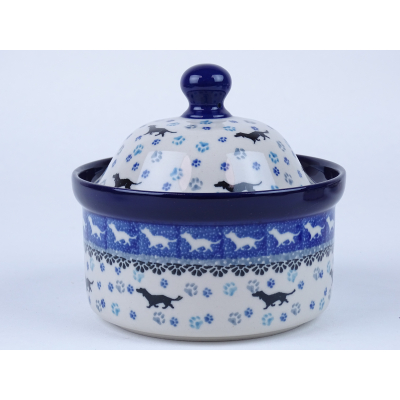 Bunzlau voorraadpot 11 cm. hoog * 496-2151 teckel *