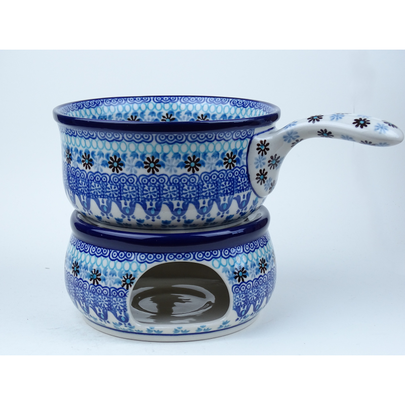 Bunzlau steel/ fondue/ saté saus pan SET  * 983+ 63-2187 *