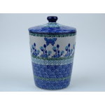 Bunzlau voorraadpot strak 18 cm. hoog * E73-1937 vlinder *