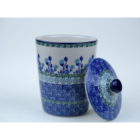 Bunzlau voorraadpot strak 18 cm. hoog * E73-1937 vlinder *