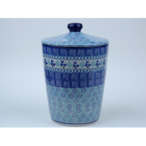 Bunzlau voorraadpot strak 18 cm. hoog * E73- 2186 *