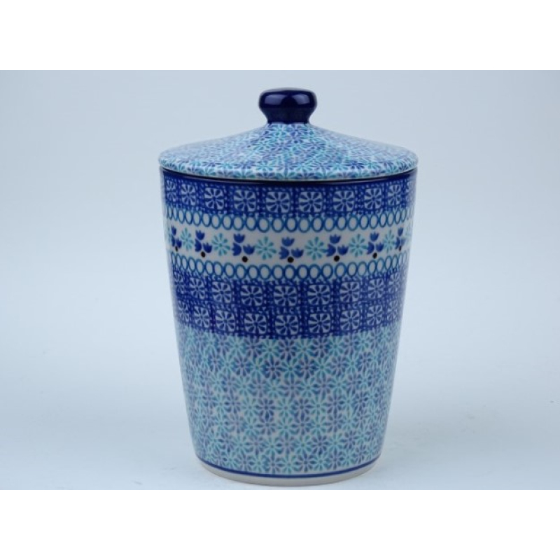 Bunzlau voorraadpot strak 18 cm. hoog * E73- 2186 *