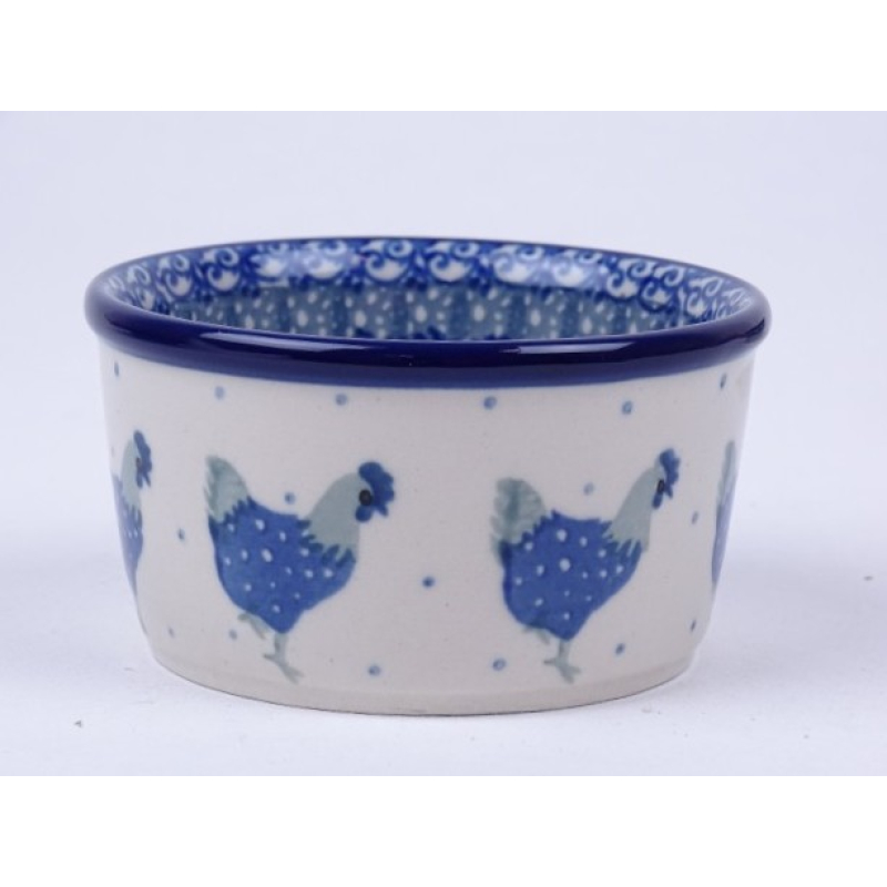Bunzlau ramekin/ soufflé 5 cm. hoog * 409-2597 kippen *