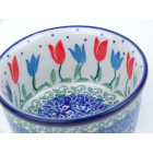 Bunzlau ramekin/ soufflé 5 cm.hoog * 409-2599 rode tulpen *