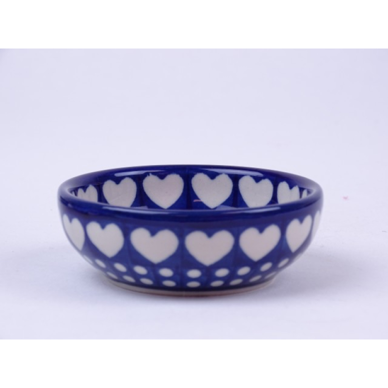 Bunzlau klein bakje  9 cm. laag  * B88-375 hartjes *