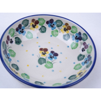 Bunzlau laag schaaltje 13 cm.  * B89-2340 viooltjes *