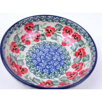 Bunzlau laag schaaltje 13 cm.  * B89-2538 viooltjes *