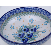 Bunzlau lage schaal 17 cm. * B90-2276 viooltjes *