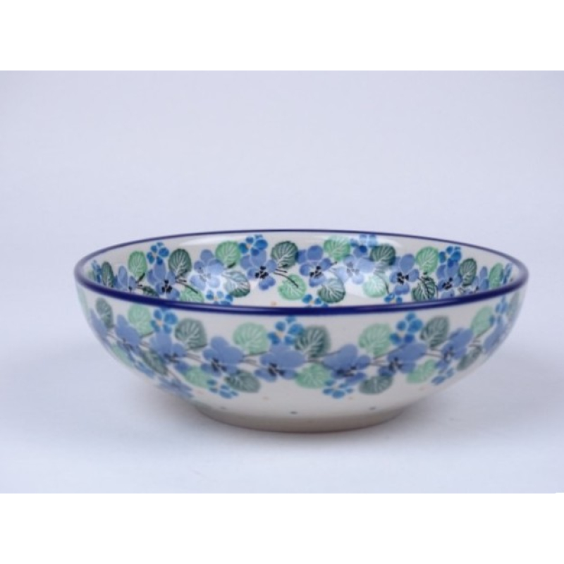 Bunzlau servingbowl 17 cm. * B90-2339 viooltjes *