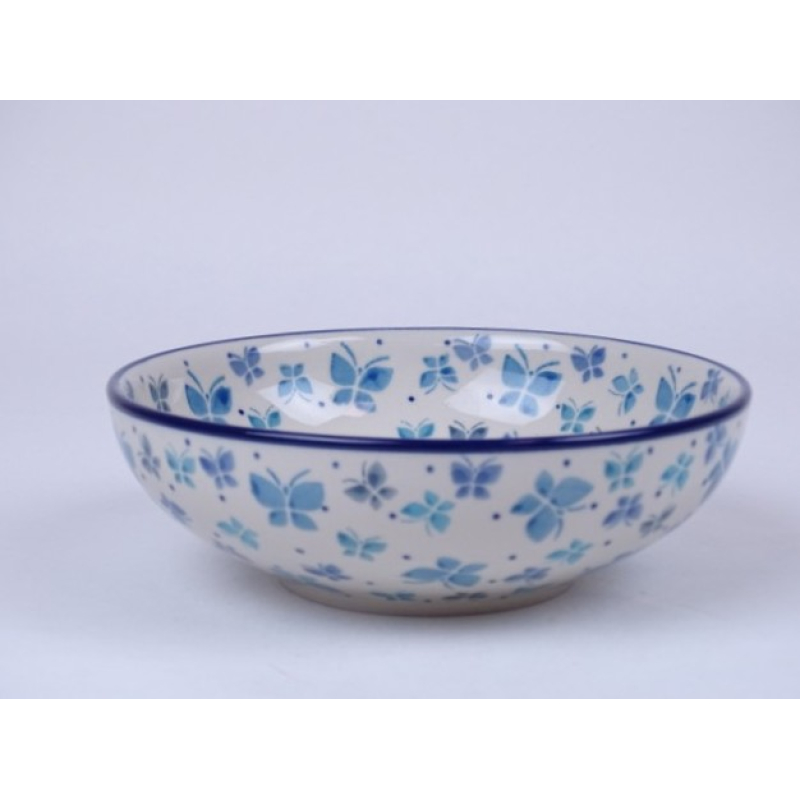 Bunzlau servingbowl 17 cm. * B90-2380 vlinders *