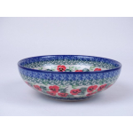 Bunzlau lage schaal 17 cm. * B90-2538 viooltjes *