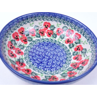 Bunzlau lage schaal 17 cm. * B90-2538 viooltjes *