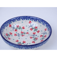 Bunzlau servingbowl 17 cm. * B90-3229 vogeltjes *