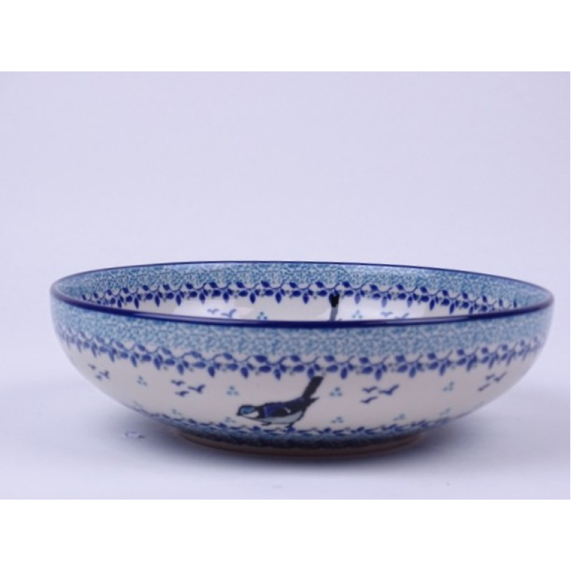 Bunzlau servingbowl 22 cm. * B91-2529 vogeltje *
