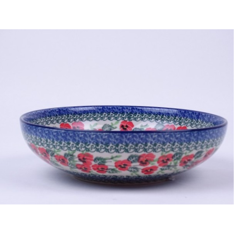 Bunzlau servingbowl 22 cm. * B91-2538 viooltjes *