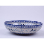 Bunzlau serveerschaal laag 22 cm. * B91-2805 vogeltjes *