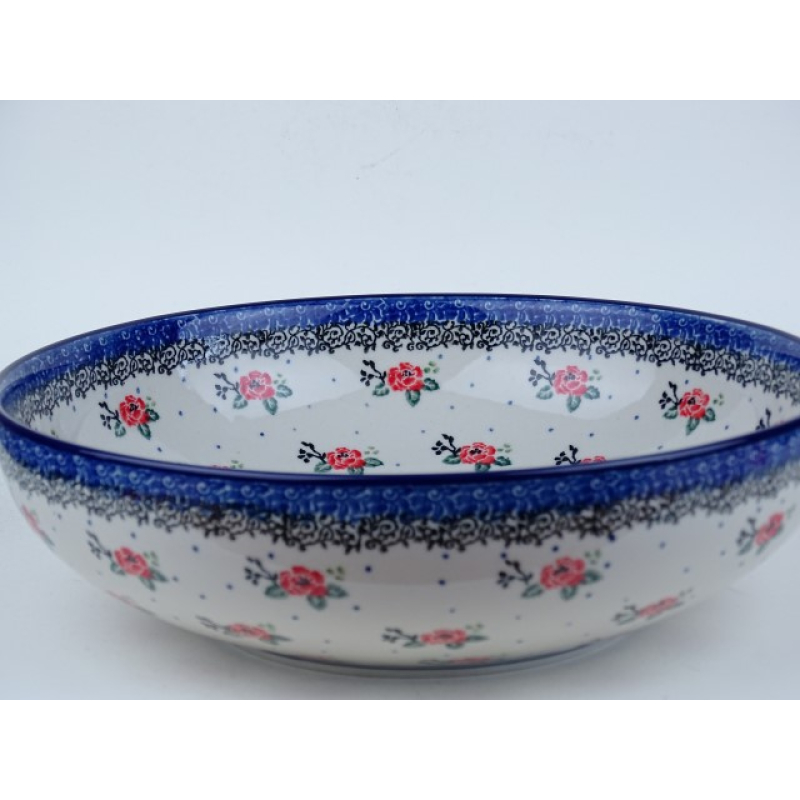 Bunzlau serving serveerschaal 27 cm. * C36-1525 roosjes *