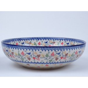 Bunzlau serveerschaal 27 cm. * C36-3208 vogeltjes *