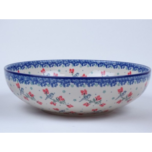 Bunzlau serveerschaal 27 cm. * C36-3209 vogeltjes *