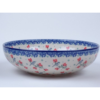 Bunzlau serveerschaal 27 cm. * C36-3209 vogeltjes *