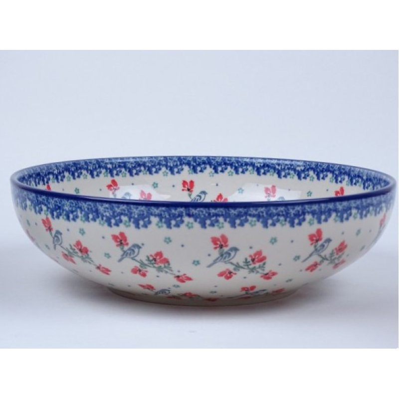 Bunzlau serveerschaal 27 cm. * C36-3229 vogeltjes *